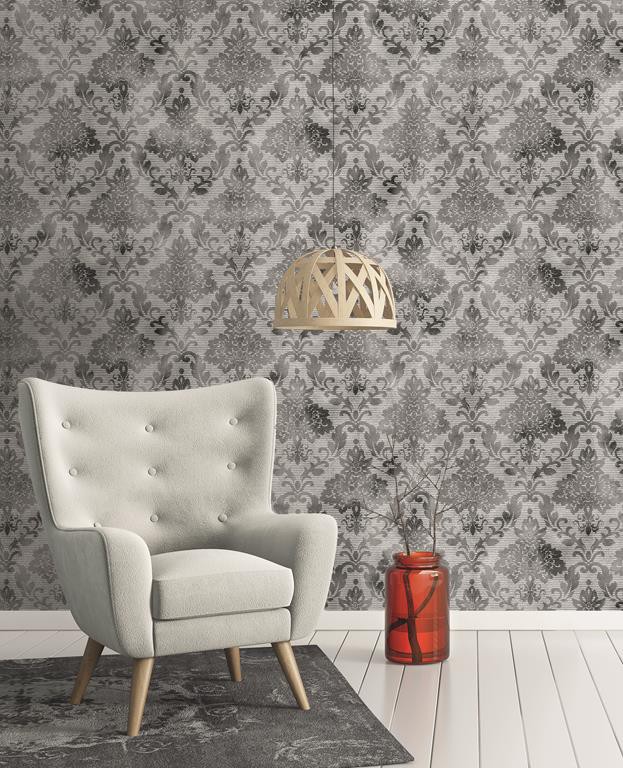 ASTOR BRAHEEM GRİ DAMASK DESEN DUVAR KAĞIDI (16,5 m2) 107-03