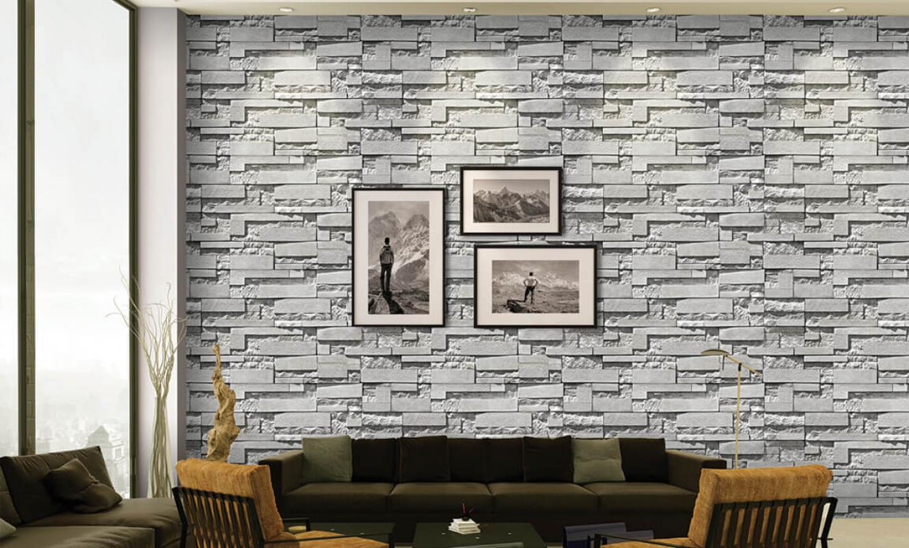 DECO STONE 3 BOYUTLU GRİ DOĞAL TAŞ DUVAR KAĞIDI 16,5 m2 - 4404-03