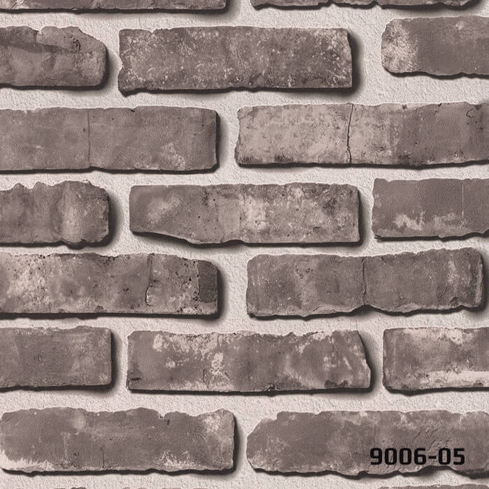 DECO STONE 3 BOYUTLU ANTRASİT DOĞAL TUĞLA TAŞ DUVAR KAĞIDI 16,5 m2 - 9006-05