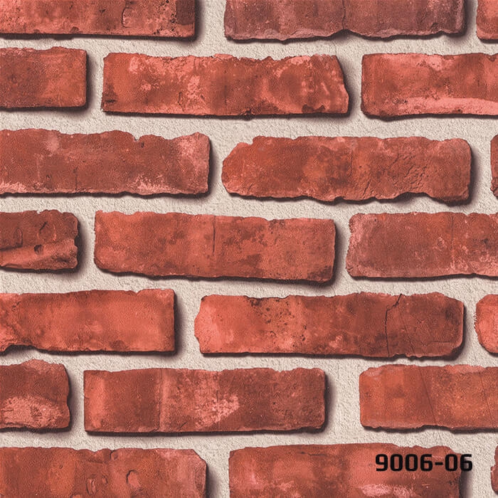 DECO STONE 3 BOYUTLU ATEŞ DOĞAL TUĞLA TAŞ DUVAR KAĞIDI 16,5 m2 - 9006-06