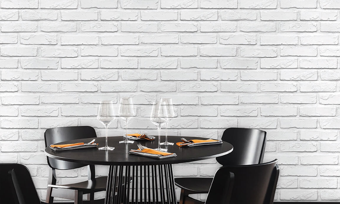 DECO STONE 3 BOYUTLU BEYAZ DOĞAL TUĞLA TAŞ DUVAR KAĞIDI 16,5 m2 - 9006-07