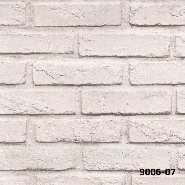 DECO STONE 3 BOYUTLU BEYAZ DOĞAL TUĞLA TAŞ DUVAR KAĞIDI 16,5 m2 - 9006-07