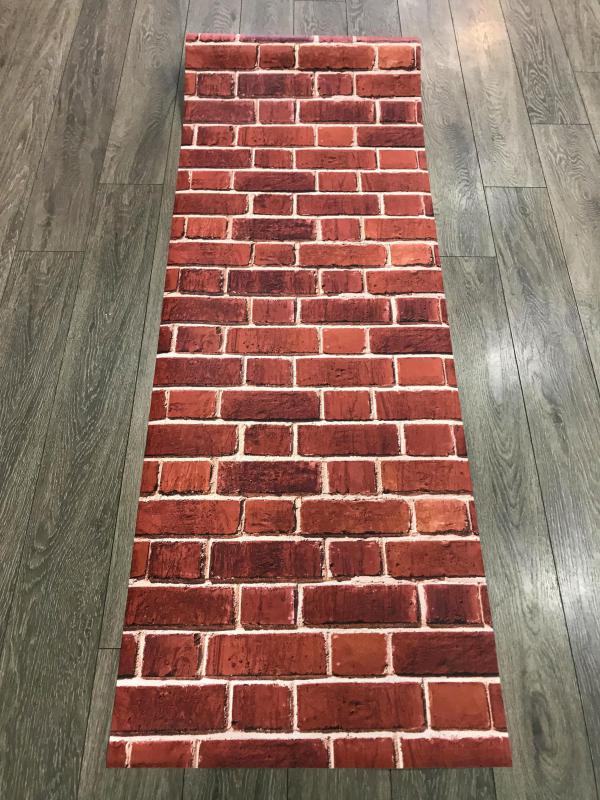 3 BOYUTLU ATEŞ TUĞLA TAŞ DESEN DUVAR KAĞIDI