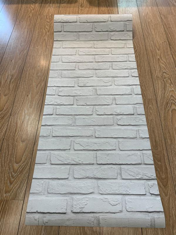 DECOWALL 3 BOYUTLU BEYAZ TUĞLA DESEN DUVAR KAĞIDI