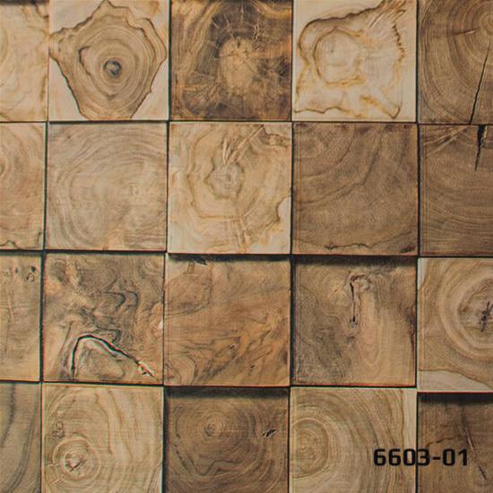 DECO STONE 3 BOYUTLU AHŞAP KÜTÜK DESEN DUVAR KAĞIDI 16,5 m2 - 6603-01