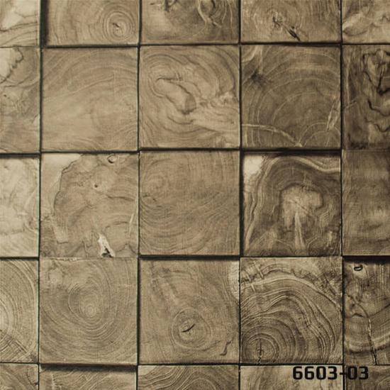 DECO STONE 3 BOYUTLU AHŞAP KÜTÜK DESEN DUVAR KAĞIDI 16,5 m2 - 6603-03