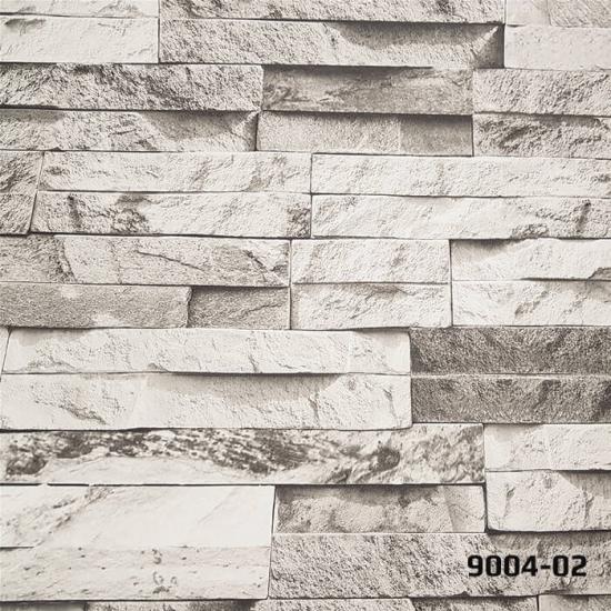 DECO STONE 3 BOYUTLU GRİ İNCE TAŞ DUVAR KAĞIDI 16,5 m2 - 9004-02