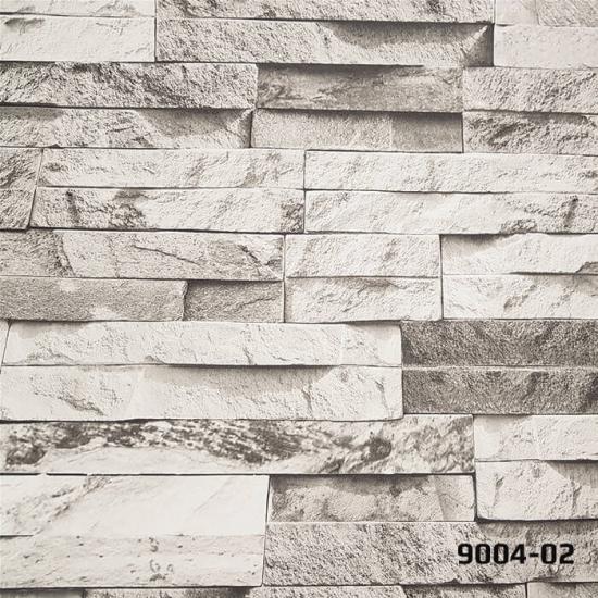 DECO STONE 3 BOYUTLU GRİ İNCE TAŞ DUVAR KAĞIDI 16,5 m2 - 9004-02