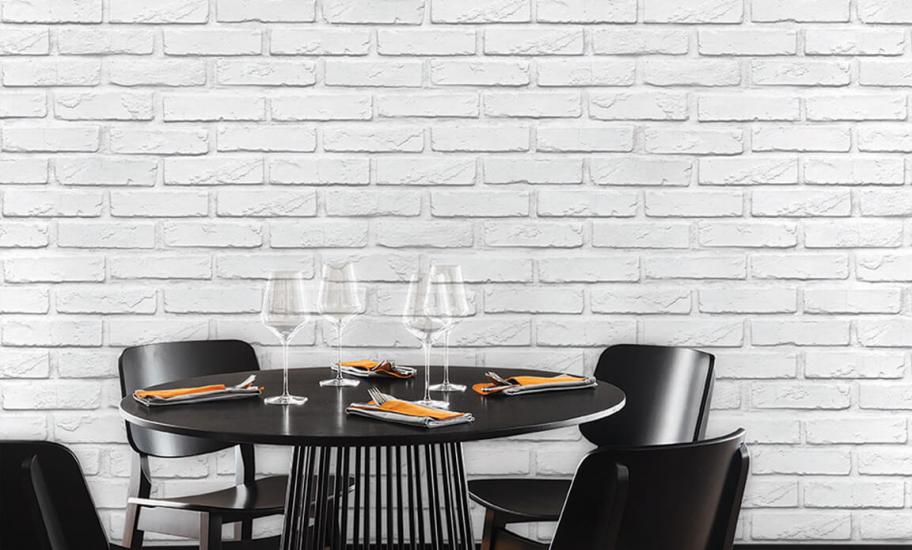 DECO STONE 3 BOYUTLU BEYAZ DOĞAL TUĞLA TAŞ DUVAR KAĞIDI 16,5 m2 - 9006-07